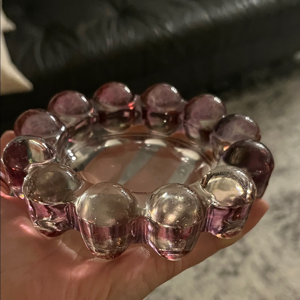 vintage Anchor Hocking MCM Boopie Bubble Nova Pink glass dish